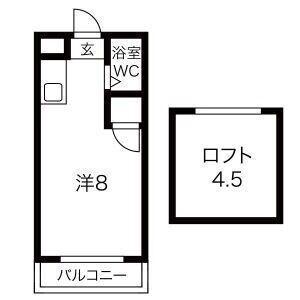 アメニティ天野II(ワンルーム/1階)の間取り写真