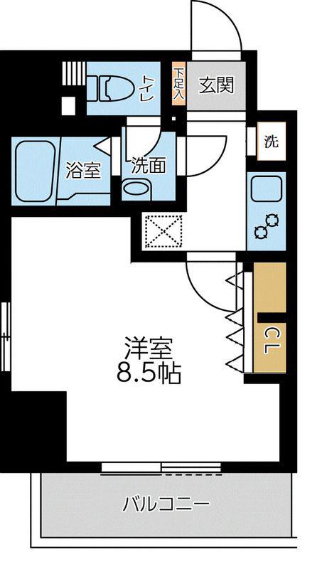 S-FORT小田原(1K/2階)の間取り写真