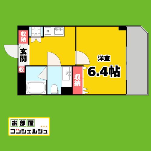 エストゥルースプラス押切(1K/3階)の間取り写真