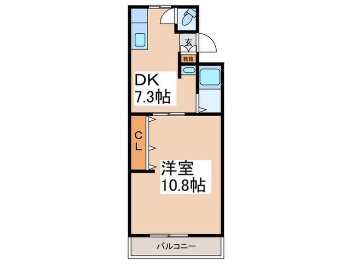 サンライズ藤井寺(1DK/3階)の間取り写真
