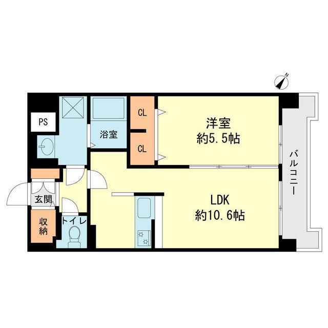 ヴァンクレール(1LDK/5階)の間取り写真