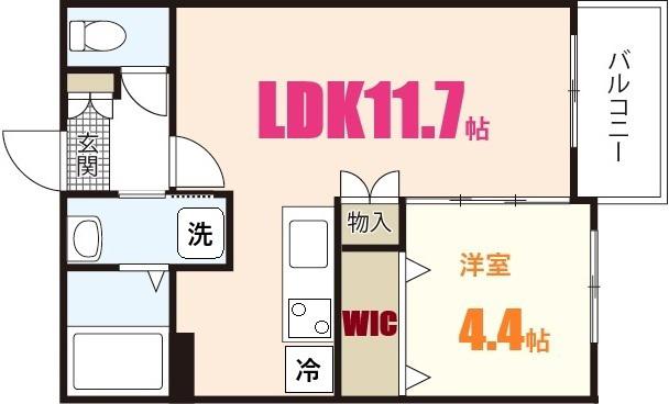 ル・シエル・ブルー(1LDK/3階)の間取り写真