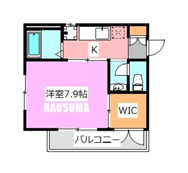 飛鳥メゾンヒラミA(1K/1階)の間取り写真