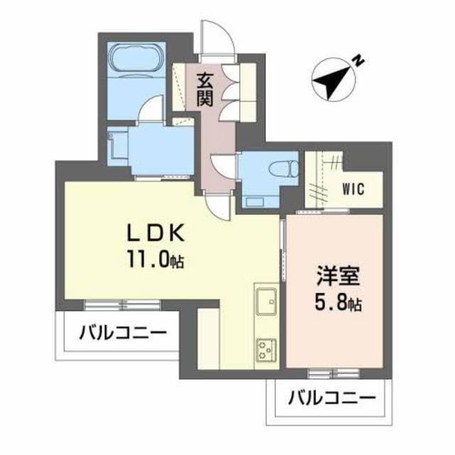 CREST PALACE(1LDK/2階)の間取り写真