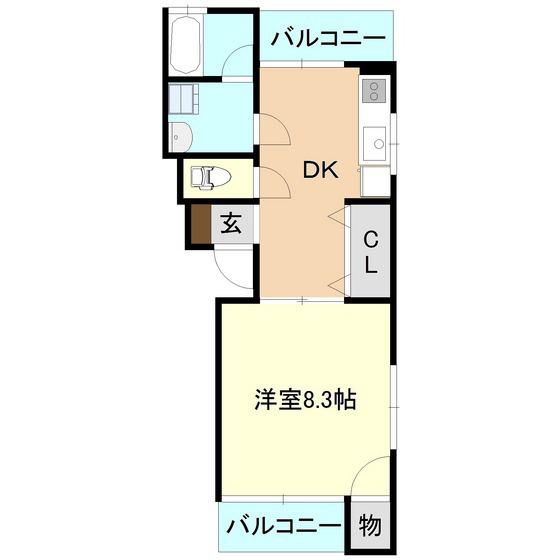 メゾン松代(1DK/1階)の間取り写真