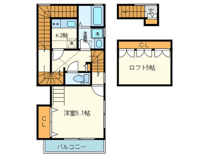 グランメール山下町(1K/2階)の間取り写真