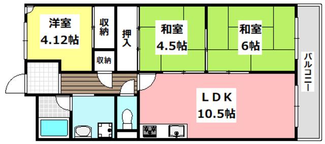 メゾン・トゥルース(3LDK/1階)の間取り写真