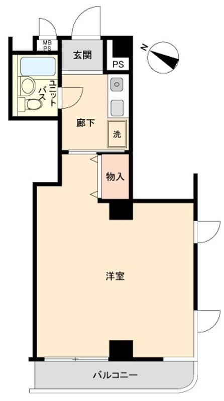 ラポルテルージュ妙蓮寺弐番館(1K/5階)の間取り写真