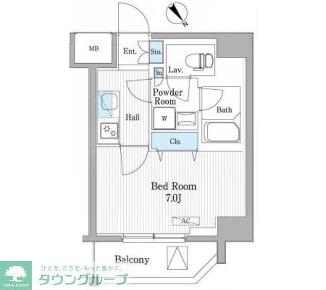 パティオスクエア御茶ノ水(1K/4階)の間取り写真