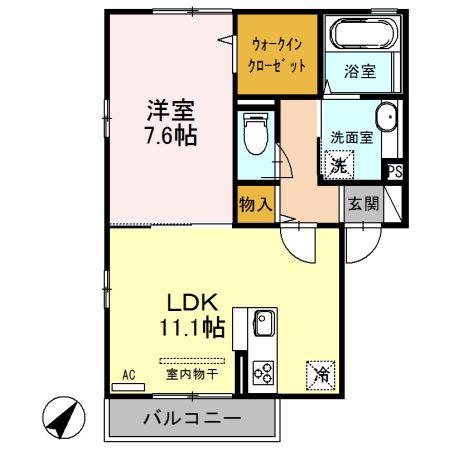 REGALO(1LDK/2階)の間取り写真