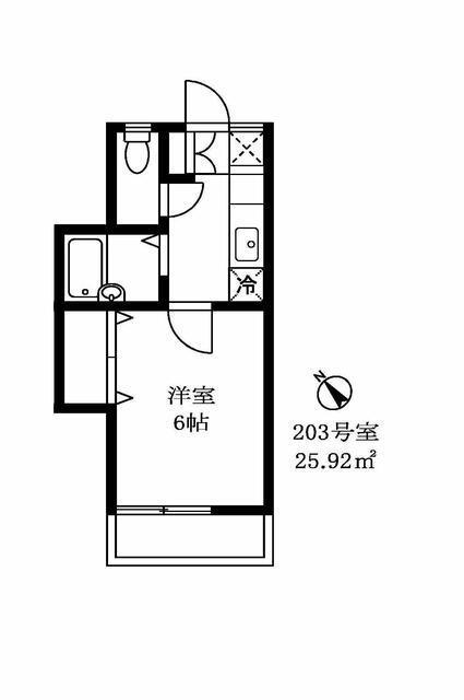 レジデンス自由が丘3(1K/2階)の間取り写真