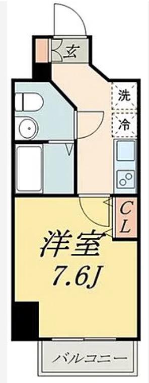 ミモラダ亀戸駅前(1K/7階)の間取り写真