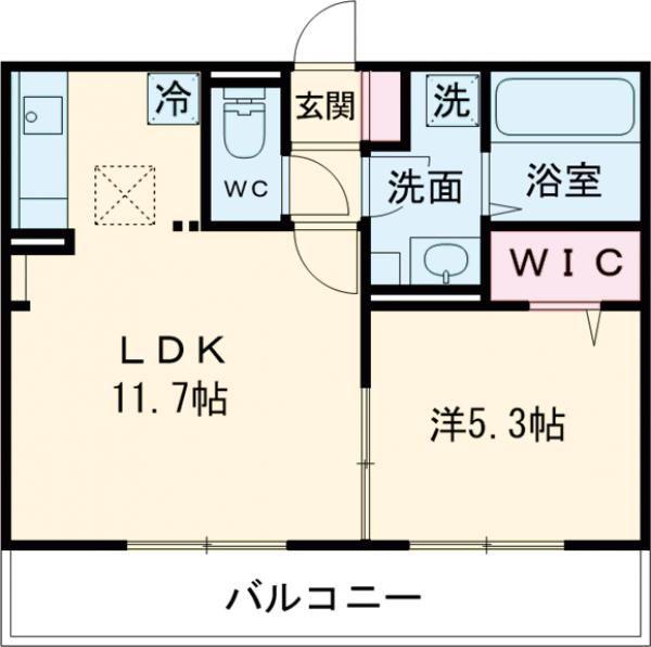D-ROOM相生町(1LDK/1階)の間取り写真