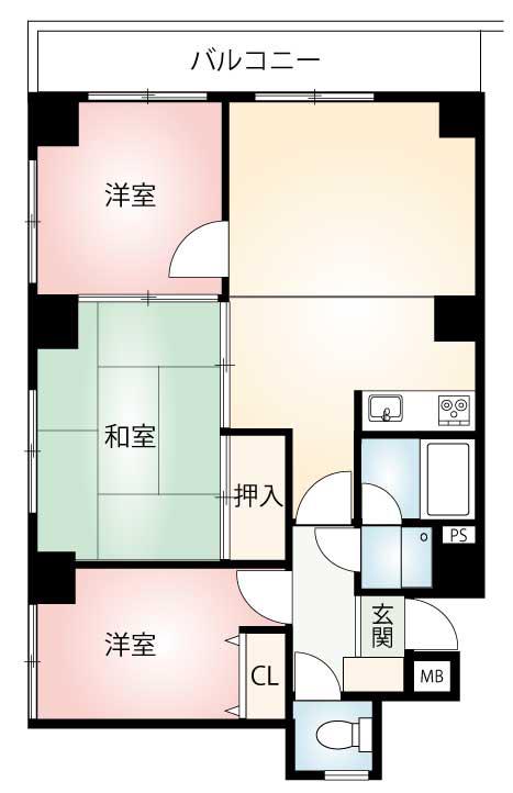 リアライズ浅間台(3LDK/5階)の間取り写真