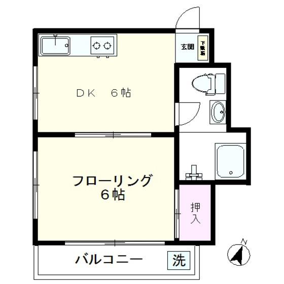 T-HOUSE78(1DK/4階)の間取り写真