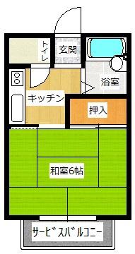グランパ・シノハラA棟・B棟(1K/2階)の間取り写真