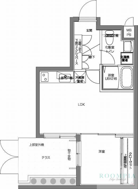 パティーナV代々木上原(1LDK/1階)の間取り写真