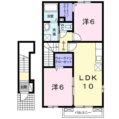 EVANS V(2LDK/2階)の間取り写真