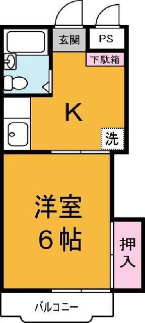 コーポルミエール(1K/2階)の間取り写真
