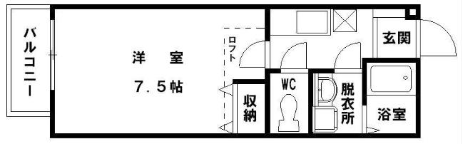 アネックスやよい坂II(1K/2階)の間取り写真