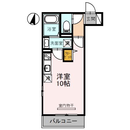 D-ROOM宮ノ前(ワンルーム/2階)の間取り写真