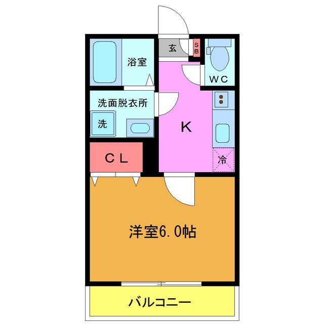 ベリエ稲毛海岸弐番館(1K/3階)の間取り写真