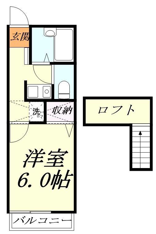 ベルシャンブル(1K/2階)の間取り写真