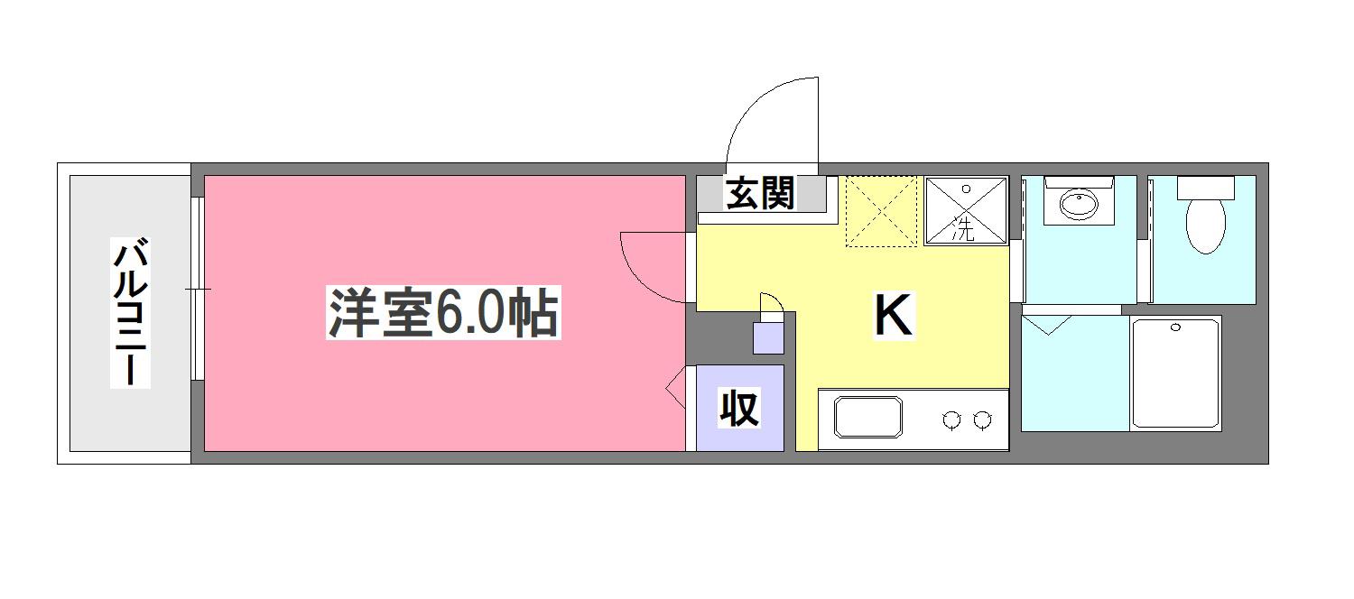 KEIAI RESIDENCE 清瀬V(1K/1階)の間取り写真