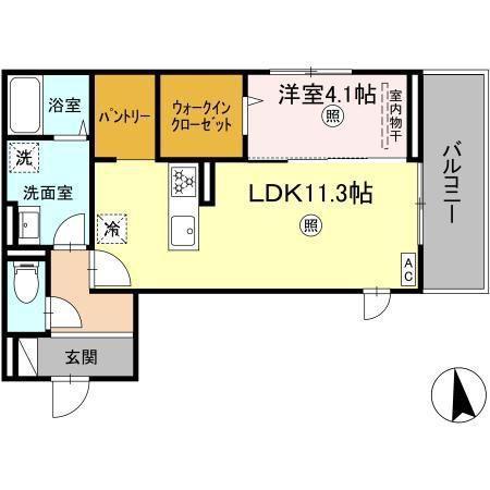 PREMILIFE新川(1LDK/2階)の間取り写真