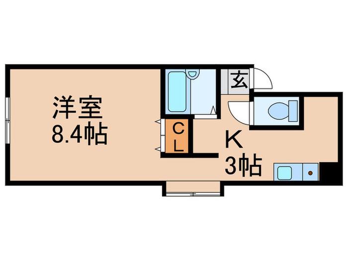 CREST沢之町(ワンルーム/3階)の間取り写真