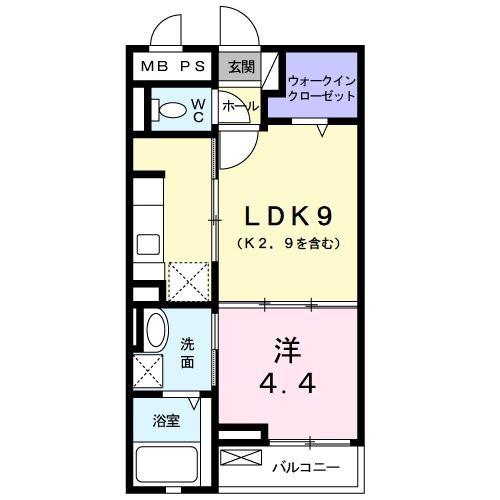 プレシオン(1LDK/2階)の間取り写真