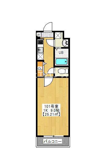 フォルセーヌ本千葉(1K/1階)の間取り写真