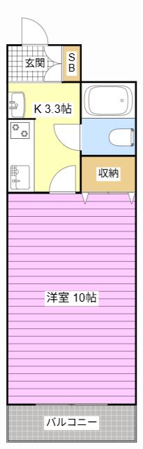 YSビル(1K/3階)の間取り写真