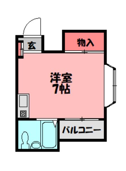 協和グリーンマンション(ワンルーム/1階)の間取り写真