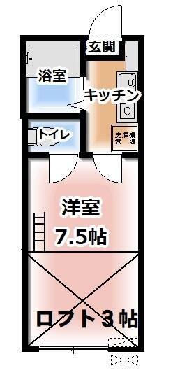 ハイツ幹(1K/1階)の間取り写真