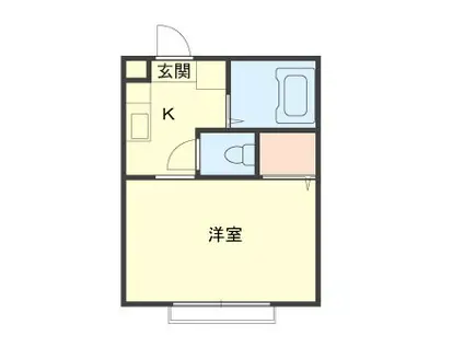 コートヴィラージュ(1K/1階)の間取り写真