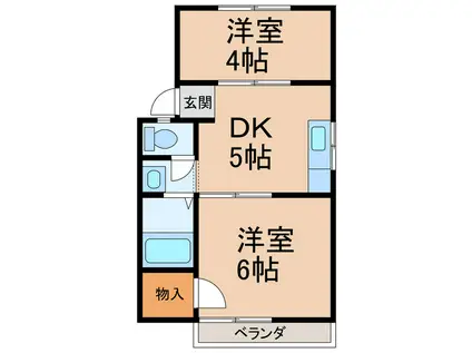 コーポマキ(2DK/2階)の間取り写真