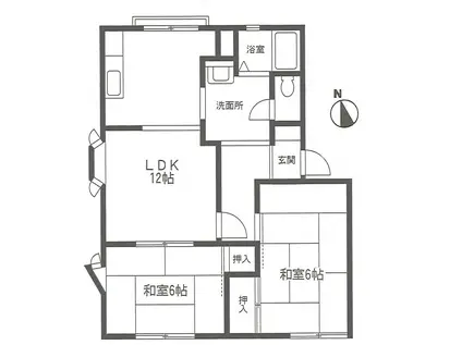 カーネル・ハイツ(2LDK/1階)の間取り写真