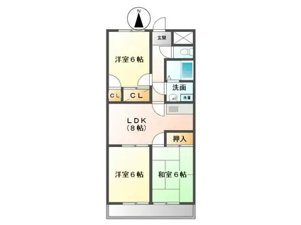 ラ・グラシューズ(3DK/4階)の間取り写真