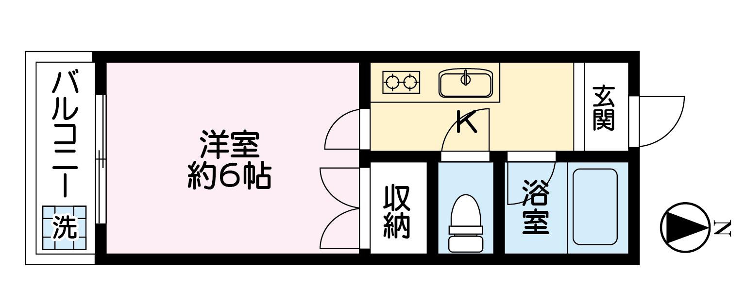 エンゼルハイツ清水(1K/3階)の間取り写真