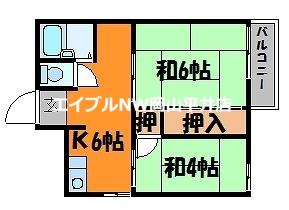 ストリーム瀬戸(2DK/1階)の間取り写真