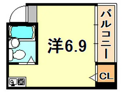 メゾンハマダ(ワンルーム/2階)の間取り写真
