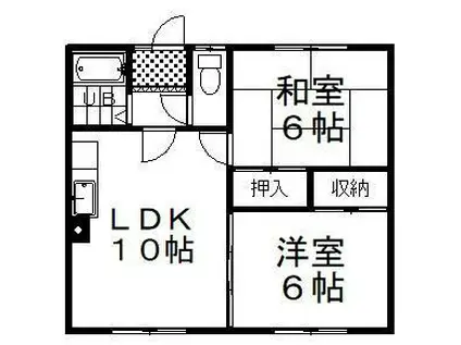ポテトハイム(2LDK/2階)の間取り写真