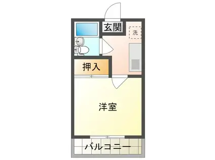 ビッグバーンズマンション横井A(1K/3階)の間取り写真