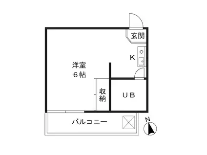 カーサ香美奈II(ワンルーム/2階)の間取り写真