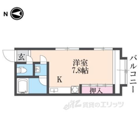 聖護院ハイツ(ワンルーム/3階)の間取り写真