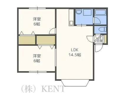 モデュロール西野I(2LDK/3階)の間取り写真