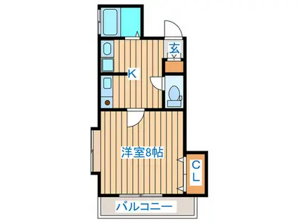 VIEN VERT(1K/1階)の間取り写真