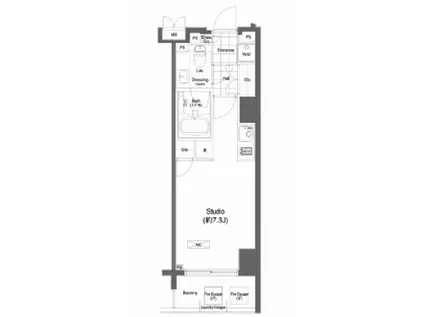 プライムアーバン目黒大橋ヒルズ(ワンルーム/1階)の間取り写真