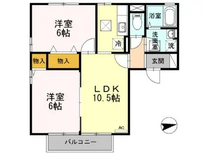 コーポラスITOIIIA(2LDK/1階)の間取り写真